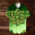 thumbnail image 6 of VBTAPA St Patricks Day Hawaiian Shirts for Men Irish Green Clover Button Down Shirt Novelty Holiday Shirt Sleeve Shirts Gradient Green XL, 6 of 9