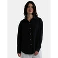 thumbnail image 2 of Time and Tru Women’s and Women’s Plus Textured Cotton Coverup Shirt, Sizes XS-3X, 2 of 5