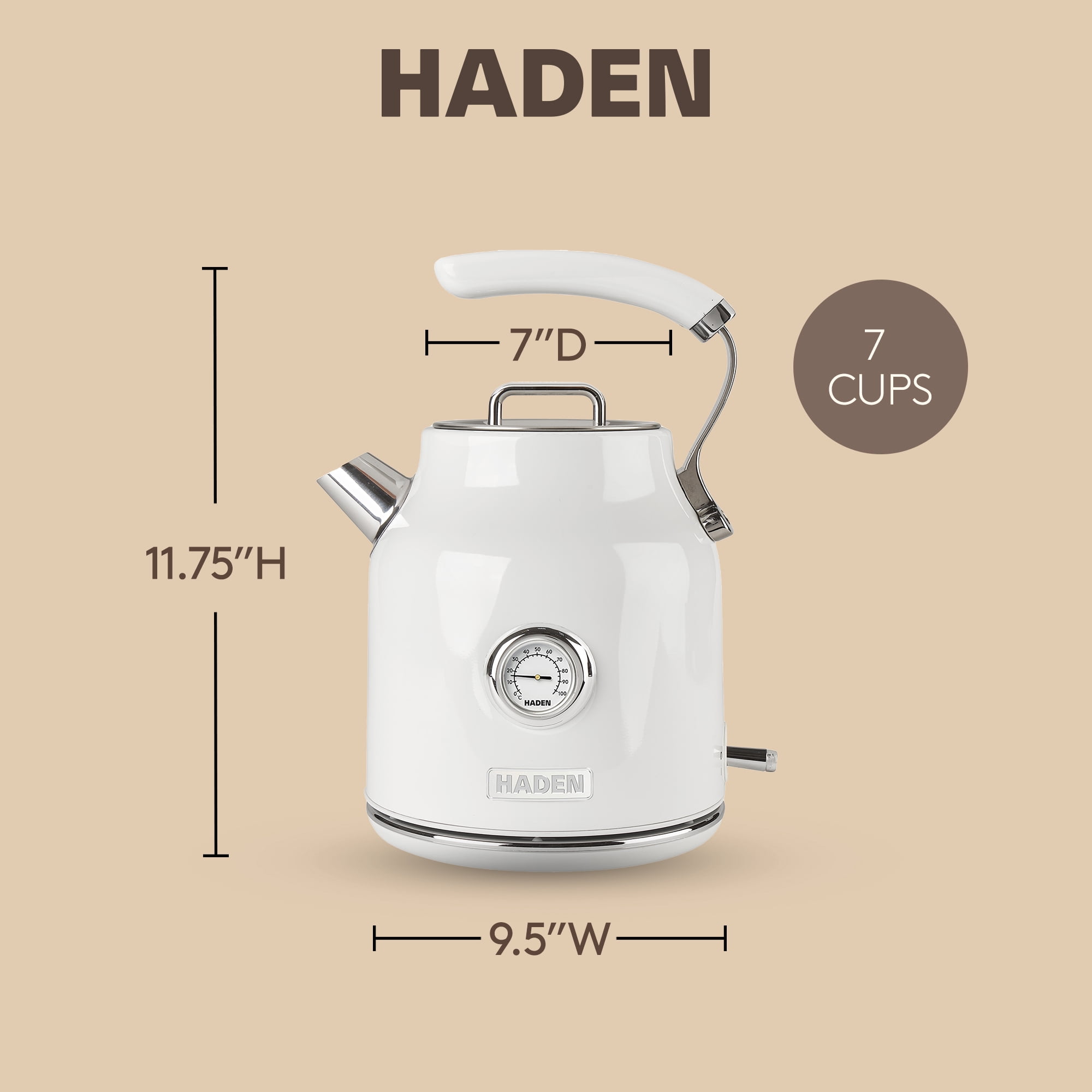 Haden Dorset Stainless Steel Electric Kettle - 1.7L (7 Cup) Tea Kettle