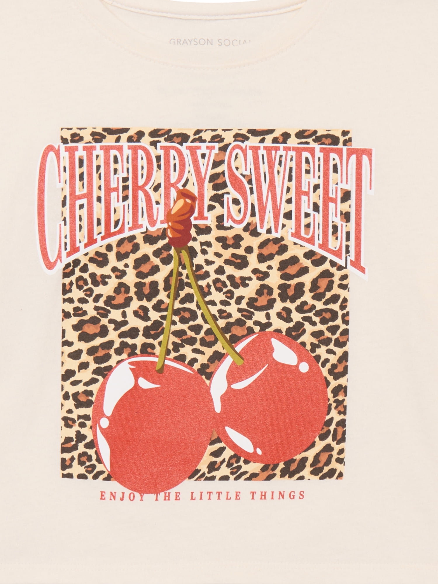 Grayson Social Girl's Cherry Sweet Graphic T-Shirt with Short Sleeves, Sizes 4-18