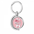 thumbnail image 1 of Peony Chinese Flowers Art Deco Fashion Rotating Keychain Metal Keyring Holder, 1 of 2