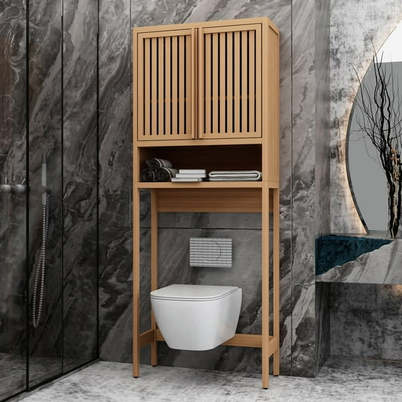 Over The Toilet Storage Cabinet,Toilet Storage Rack,Space-Saving Toilet Rack,Bathroom Cabinet,Natural