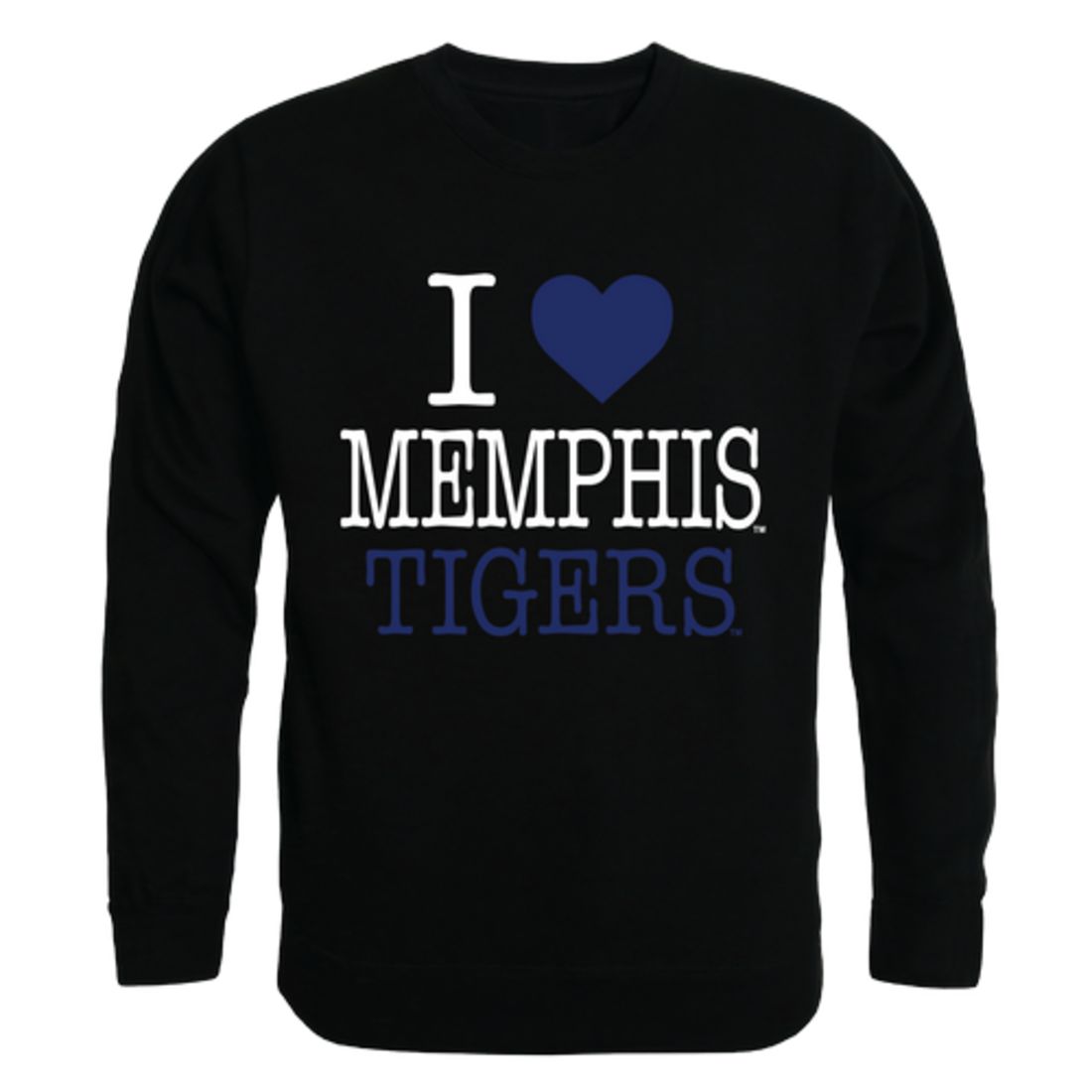 I Love University of Memphis Tigers Crewneck Pullover Sweatshirt