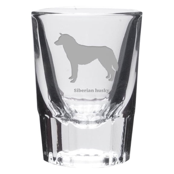 Siberian Husky Deep Etched Shot Glass