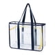 thumbnail image 4 of Bolso de mano transparente con cierre de cremallera para playa, bolso informal de PVC para mujer, bolso de hombro transparente Azul oscuro, 4 of 8