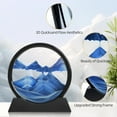thumbnail image 3 of shiyou-Moving Sand Art Picture - 3D Hourglass Deep Sea Sandscape Liquid Motion Display Frame for Relaxing Desktop Home Office Decor Table Decor Desk Decor Art Desk Blue 10 Inch, 3 of 4