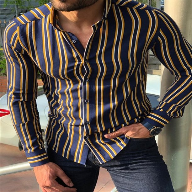 Ropa para hombre con estampado de rayas hawaianas, cuadros, bloques de color, estilo retro batik, manga larga, diseño de moda, nuevas blusas en tallas grandes