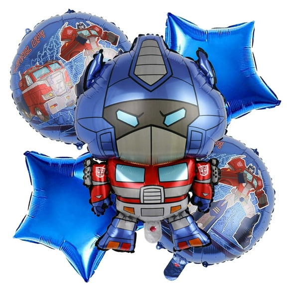 5PCS Birthday Party Balloons Transformer Balloons Robots Theme Decorations Optimus Balloons