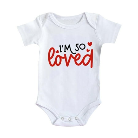 

Bodysuits For Girls Boys Girls Short Sleeve Valentine S Day Letter Print Romper Bodysuit For Children Clothes Girls Bodysuits(Size:9-12 Months)