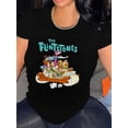 thumbnail image 1 of Les Pierrafeu Imprimé Dessin Animé, T-Shirt d'Été Décontracté pour Adulte, Coton, Col Rond, Tissu Tricoté Extensible, Tee Sportif pour Activités Extérieures, 1 of 8