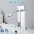 thumbnail image 5 of Wovier Chrome Waterfall Bathroom Sink Faucet with Supply Hose,Single Handle Single Hole Lavatory Faucet,Basin Mixer Taps Commercial, 5 of 7