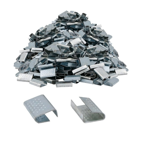 4000Pcs Packaging Strapping Open Serrated Seals 5/8" Strap Width Polyester (PET) Strapping, Pallet Banding Strapping Clips Heavy Duty Strapping Metal Buckle