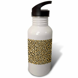Black and Gold Cheetah Water Bottle