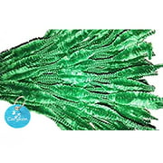 Caryko Fuzzy Bump Chenille Stems Pipe Cleaners, Pack of 100 (Green)