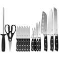 thumbnail image 2 of Our Table 18 Piece Stainless Steel Forged Triple Riveted Cutlery Block Set in Black, 2 of 3