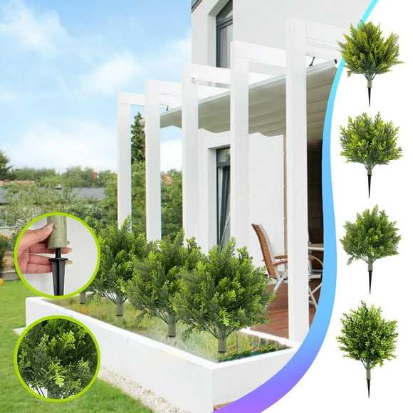 Sentmoon Artificial Plants Indoor Plants Decor Simulated Flower Planting Courtyard Garden Decoration Spring and Summer Outdoor Home Decoration Artificial Green Plants Decoration Flower