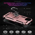 thumbnail image 3 of SaniMore Tri-layer Case for iPhone 14 Plus 6.7" 2022, 360° Rotating Holder/Kickstand Rugged PC Back + TPU Bumper Magnetic Car Mount Anti-fingerprint Anti-fall Heavy Duty Protective Case, Rosegold, 3 of 7