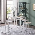 thumbnail image 2 of Bar Table and Chairs Set,5-Piece Counter Height Dining Set,Kitchen Counter with Bar Chairs（W/ 4 Chairs）,Breakfast Bar Pub Table and Stool Set , Industrial for Kitchen, Living Room, Party Room (White), 2 of 8
