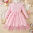 thumbnail image 5 of Girls Pink Princess Party Dress Long Sleeve Sparkle Tutu with Bows, Kids Birthday Holiday Fancy Dress for Age 3 4 5 6 7 8 9 10 Years,Size 9-10 T, 5 of 9
