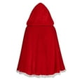 thumbnail image 5 of THDHVS shawl wraps for women,Poncho Shawl,Unisex Christmas Cape with Lace Trim Velvet Fabric and Attached Hood for All Ages Short Cloak Features Ruffle Detail for Holiday Celebrations, 5 of 5