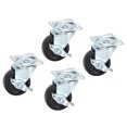 thumbnail image 4 of 4Pcs 2in Swivel Caster Rubber Shaftless Side Brake Wheel Replacement for Household Car Trolley, 4 of 5