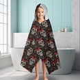 thumbnail image 6 of Black Skull Red Bow Pattern Hooded Bath Towel，60"x35" for Ages 3 To 12 Kids, Quick Dry Lightweight Soft Microfiber Hood Beach Towel Cover Up for Kids, 6 of 7