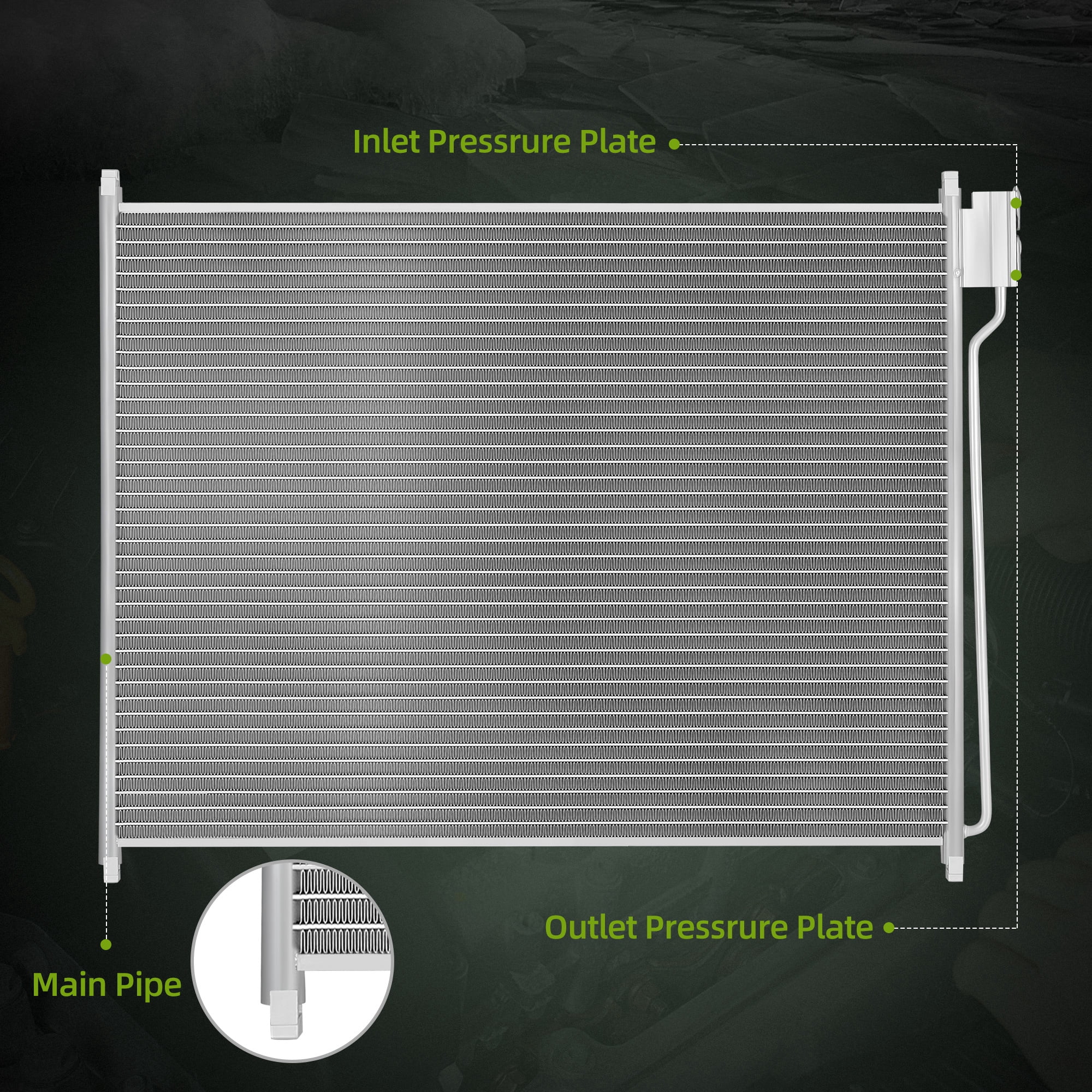 LEDKINGDOMUS A/C AC Condenser Air Conditioning Condenser Compatible with 2000-2005 Ford Excursion, 1999-2007 Ford F-250 F-350 F-450 F-53 F-550 V8 4.6L 5.4L 6.0L 7.3L V10 6.8L