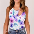 thumbnail image 5 of DHFJKG Camisole Tops For Women Summer Sexy Slim Fit Tank Top Tie Dye Hallow Out Spaghetti Strap Asymmetrical Beach Vacation Clothes Comfortable Cami Shirt, 5 of 9