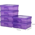 thumbnail image 2 of 12 Pack Storage Box Clear Organizing Container with Latching Lids Plastic Stackable Storage Bins for Lego,Crayon, Pencil and Other Small Product (Purple), 2 of 6
