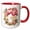 Red/White, variant on 3drose, Pretty Pink Peony Floral Monogram Initial G, 11oz Two-tone Red Mug