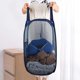 thumbnail image 5 of Cesto para la ropa sucia [paquete de 2] Cesto para la ropa sucia plegable de malla emergente Bolsa para la ropa sucia Cesto para la ropa sucia plegable con asa, azul, 5 of 5