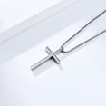 thumbnail image 6 of Flydeer Cross Necklace for Men Titanium Steel Minimalist Cross Pendant Necklace for Men, 6 of 8