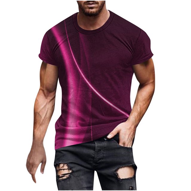 Birdeem Chemises pour Hommes Hommes Imprimé Manches Courtes Col Rond T-Shirt Décontracté Mode Manches Courtes