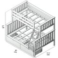 thumbnail image 4 of BEDSMART Lits Superposés Simple sur Double en Bois Massif avec Rangement / Espresso, 4 of 7