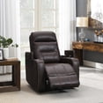 thumbnail image 2 of Ottomanson Electric Power Recliner Chair with USB Ports and Cupholders, Arm Storage, Faux Leather Espresso, 2 of 8