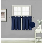 SAMIMPORT-2011 Luxury R16 Set 2pc Tier Rod Pocket Window Curtain Kitchen Restaurant Bathroom Nursery Brick Valance Efficient Energy Blackout Panel Size 30" Wide X 24" Length Each Tier