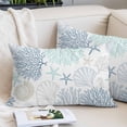 thumbnail image 2 of Blue Aqua Grey Coastal Small Pillow Covers,Summer Beach Coral Shell Starfish Breathable Throw Pillow Cases with Invisible Zipper,Decorative Pillowcase Pillows Protectors for Sofa Bed Chair 12"x20", 2 of 9