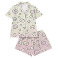 thumbnail image 2 of SAKMAL Womens Pajama Set Soft Halloween 2PC Ghost Print Young Womens Short Sleeve Top with Matching Shorts Comfortable Pj Set,XL, 2 of 9
