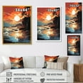 thumbnail image 4 of Designart "Strip of Coastal Paradise under Sunset Glow II" Coastal Framed Wall Art - Coastal Orange Coastal Minimalism Bedroom Framed Canvas Wall Art, 4 of 6