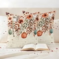 thumbnail image 3 of Orange Teal Fall Pumpkins Outdoor Waterproof Pillow Covers, Weeping Botanical Thanksgiving Decorative Square Throw Pillowcase Sofa Cushion Sham for Patio/Couch/Chair, 24"x24" 2 Pack, 3 of 8