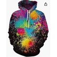 thumbnail image 1 of Men Women Unisex Digital Print Sweatshirts Hoodie Top Galaxy Pattern Pullover, 1 of 2