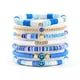thumbnail image 1 of Conjunto de pulsera de cuentas planas elásticas multicapa sencillas europeas y americanas, pulsera de cuentas bohemias retro, 1 of 6