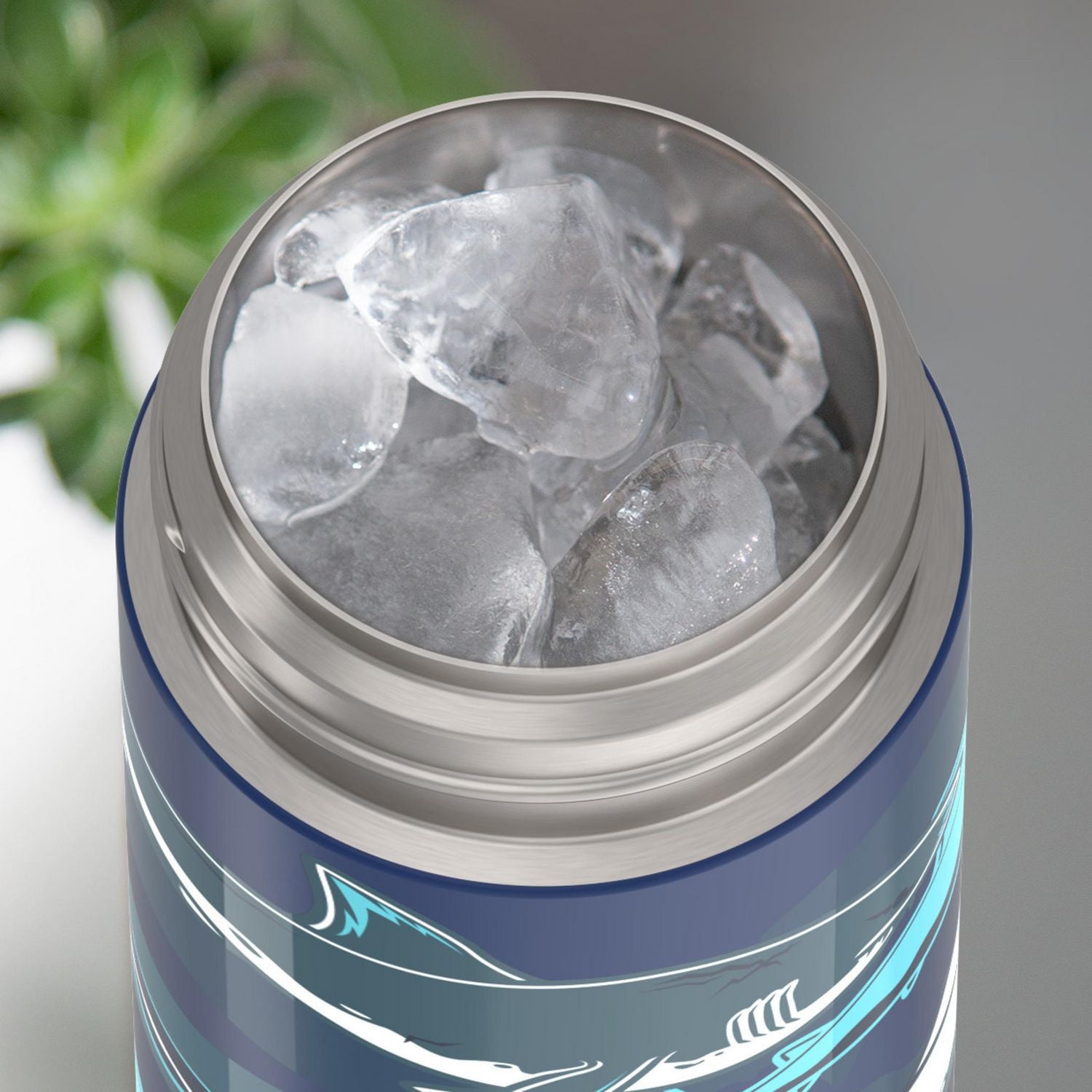 Thermos Kids Vacuum Insulated Funtainer Water Bottle with Flip Up Straw, 355ml, Sharks