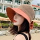 thumbnail image 5 of Sombrero de pescador hueco transpirable con lazo para mujer, gorra de sol para viajes, 5 of 5