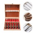 thumbnail image 1 of ELAYARD 6Pcs Wood Carving Tool Kit with Assorted Wooden Handles for Professional Carpenter Use, 1 of 6
