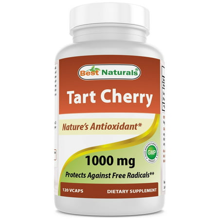 Best Naturals Tart Cherry 1000 mg 120 Veggie Capsules - Tart Cherry Capsules for uric Acid (Best Tart Cherry Supplement For Gout)