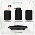thumbnail image 4 of CERBIOR Bathroom Accessories Set, 4 Pcs Glass Bathroom Accessories Sets Complete w/Soap Dispenser, Soap Dish ,Toothbrush Holder,Tumbler, Gift for Girl Home Apartment, Black, 4 of 7