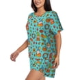 thumbnail image 2 of Picia fall cute gnome Pumpkin Pajamas Sets for Women Soft Short-Sleeved Pjs with Lounge Shorts Two Piece Sleepwear-X-Large, 2 of 9