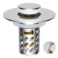 thumbnail image 1 of Tapón de lavabo iFealClear, totalmente metálico, 3 en 1, desplegable con filtro cromado, 1 of 7