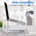 thumbnail image 3 of Laptop Stand for Desk, Metal Laptop Riser Holder, Removable Notebook Stand Ventilated Cooling Book Stand Compatible with 10-15.6” Laptops, 3 of 8